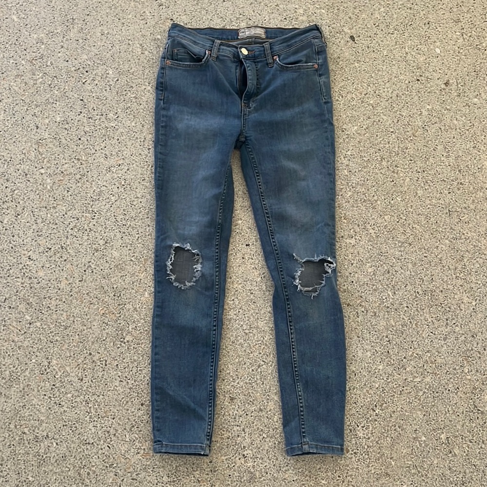 Free people high waisted vintage blue jeans